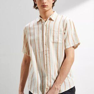 Urban Outfitters Katin Alan Short Sleeve Linen Button-Down Shirt, Large